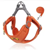 Topmast Soft pluche Hondentuigje + looplijn - Comfort - Oranje - M