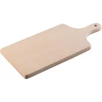 Kadax Snijplank van hout, ontbijtplank, keukenplank voor brood, vlees, groenten, kaas, praktische hakplank met ergonomische handgreep, houten snijplank om op te hangen (28 x 17,5 cm)
