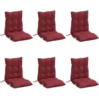 vidaXL Stoelkussens 6 st lage rug oxford stof wijnrood