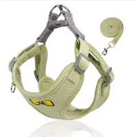 Topmast Soft pluche Hondentuigje + looplijn - Comfort - Olijfgroen - L
