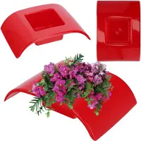 Kadax Ikebana Plastic Ikebana Vaas Bloempot Bloembak Japanse Zonnebloem Houder Ikebana Bloemenvaas, Bloemstuk (L: 24,9 cm, rood)