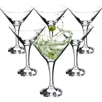 Kadax Martinigglazen, 175 ml cocktailglazen van hoogwaardig glas, vaatwasmachinebestendige longdrinkglazen, partyglazen, glazenset voor feest, cadeau, bar (6 x 175 ml)