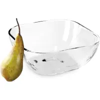 Kadax Glazen kom, vierkante fruitschaal van robuust glas, slakom in 3 verschillende maten, vaatwasmachinebestendige glazen schaal, transparante snackschaal voor fruit (20 cm, 1 stuk)