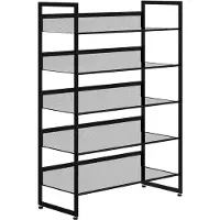 HOMCOM - Schoenenrek - Staal - 72L x 30B x 102H cm - Zwart