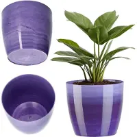 Kadax Bloempot, plantenbak, ronde bloembak van kunststof, pot voor cactus, varens, glanzende buitenpot voor balkon, woning en terras ( 18 cm, violet)
