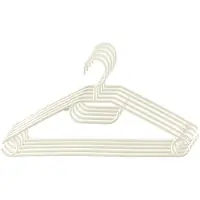 Kadax Kleerhangers van kunststof, 5 stuks, 360° draaibare haak, ingekerfde schouders, broekstang, ruimtebesparende, antislip, garderobehanger voor overhemd, broeken, rok, jashanger (crème)