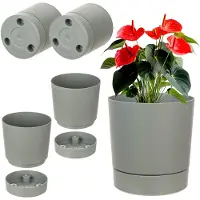 Kadax AURA 145 gerecyclede plantenbak met standaard - grijs