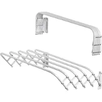 Kadax Inklapbaar wasrek voor wasruimte, ruimtebesparende wasdroger van metaal, uittrekbare accordeonwand, kleerhanger voor binnenshuis (60 cm)