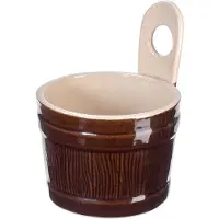 Kadax Aardewerk vat, vat van keramiek in landelijke stijl, vaatwasmachinebestendig botervat in housemerlook, aardewerkpan voor room, boter, melk (1 liter)