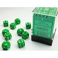 Chessex Opaque Groen/wit D6 12mm Dobbelsteen Set (36 stuks)