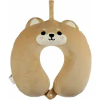 Puckator - Relaxeazzz Hond Pluche Memory Foam Reiskussen - Hond - Beige - 29x33x8 cm