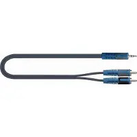 Quik Lok RKSA/150-2 audio kabel 2 m 3.5mm 2 x RCA Zwart, Blauw, Grijs
