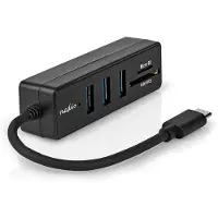 Nedis USB-Hub | 1x USB-C | 3x USB A Female | 5-Poorts poort(en) | USB 3.2 Gen 1 | USB Gevoed | 5 Gbps | SD & MicroSD - CCGB64250BK01