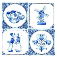 Ambiente Servetten Holland 33cm Blauw blauw Papier Servetten
