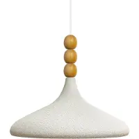 Bamyum Champion Hout, Metaal E27 Moderne Witte Hanglamp