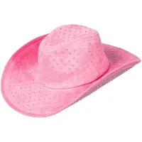 Coppens Cowboyhoed roze met strass steentjes