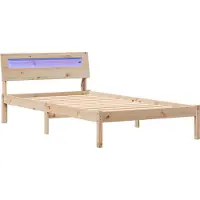 vidaXL Bedframe met hoofdeinde Bruin 75 x 190 cm Massief grenenhout