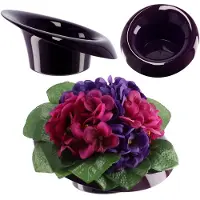 Kadax Ikebana Ikebana Kunststof vaas, bloempot, bloemenkom, Japanse zonnebloemhouder voor zonnebloemen, Ikebana bloemenvaas, bloemstuk (diameter 11 cm, schef, paars)