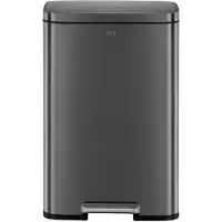 EKO - Madison Pedaalemmer 50 liter - Stainless Steel Plastic - zwart - Prullenbak