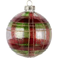 Clayre & Eef Kerstbal Overig Ø 8x8 cm Groen Glas Kerstballen