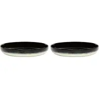 Serax Dé Tableware By Ann Demeulemeester Diep Bord Ø24 Set Van 2 White/Black B