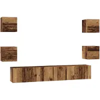 vidaXL Tv-meubelset 7 st Oud Hout Bewerkt hout