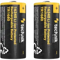 Technik Oplaadbare Lithium Batterij - Li-ion - 16340 / RCR123 / TR1680 - 800mAh - 3.7V - 2 stuks