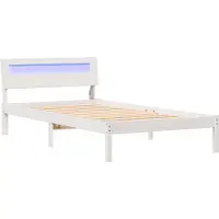 vidaXL Bedframe met hoofdeinde Wit 100 x 200 cm Massief grenenhout