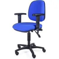 Mtm bureaustoel FULA 160-NA - comfortabel - blauwe stof - kunststof armleggers - kunststof kruisvoet - 47/62 cm