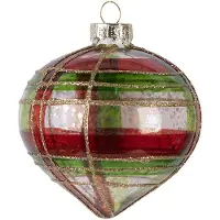 Clayre & Eef Kerstbal Overig Ø 8x8 cm Rood Goudkleurig Glas Kerstballen