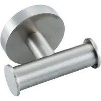 FortiFura Calvi Handdoekhaak - rond - dubbel - PVD - geborsteld RVS Double_Towelhook_RVS