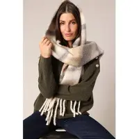 Deeluxe Sjaal 'Alova' beige / grijs / wolwit