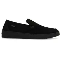 Manfield Zwarte suède loafers | Maat 44