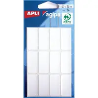 Agipa witte etiketten in etui ft 15 x 35 mm (b x h), 84 stuks, 12 per blad - 6 stuks