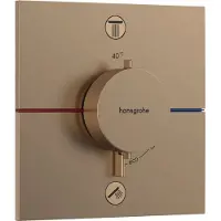 Hansgrohe showerselect comfort e thermostaat inbouw voor 2 functies met geïntergreerde zekerheidscombinatie volgens en1717, brushed bronze