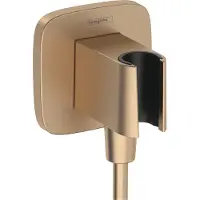 Hansgrohe fixfit q muuraansluitbocht met handdouchehouder, brushed bronze
