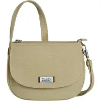 Travelon Heritage - Anti-diefstal Saddle Crossbody - RFID snijbestendige band vergrendelbare ritsen - Natural