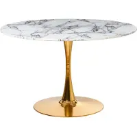 Beliani BOCA - Ronde eettafel - Wit marmer - 120 cm - MDF