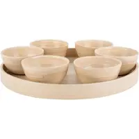 Present Time Schaal Tray Puro Rond - Naturel - 32x32x6cm - Bamboe - Scandinavisch - Woonkamer