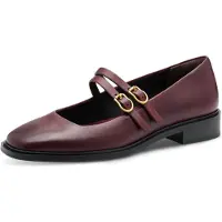 Tamaris Ballerina met riempjes merlot