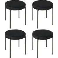 HOMCOM -Esszimmerhocker-Polyester, Metall-41,5L x 41,5B x 46H cm-Schwarz