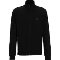 BOSS Jack met rits en logopatch van katoenen sweatstof
