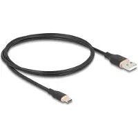 DeLOCK USB 2.0 Cable USB Type-A male to USB Type-C male 1 m black Silicone