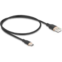 DeLOCK USB 2.0 Cable USB Type-A male to USB Type-C male 0.5 m black Silicone