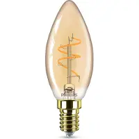 Philips Filamentkaarslamp LED B35 E14 15W Dimbaar – Amberkleurig – 1800K