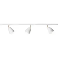 Nuura plafondlamp Anoli Spot Track 3, goud/wit, 3-lamps. Spot, dimbaar, wit / opaal, Woon-/ Eetkamer, metaal, Scandinavisch