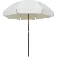 vidaXL Parasol met stalen paal 300 cm zandkleurig