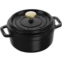 Staub Braadpan Cocotte Rond Zwart 12 cm
