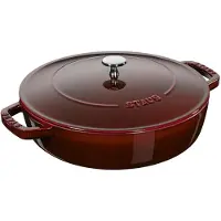 Staub Chistera braadpan gietijzer Ø24 cm Granaatrood