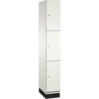C+P Cambio lockerkast, 1 vak, 3 vakken, met plint, B 300 x D 525 x H 1980 mm, verkeerswit